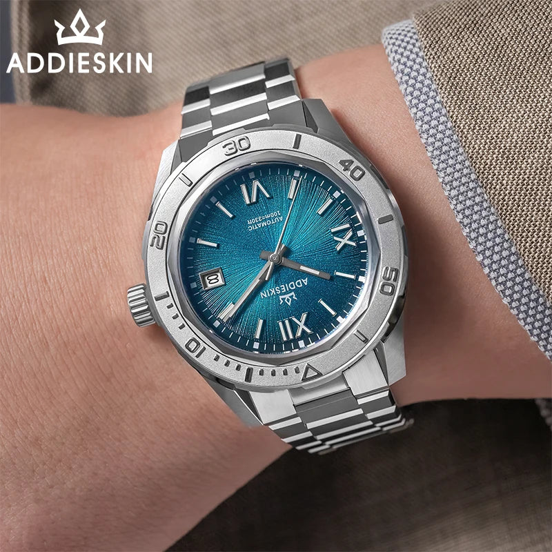 Herren-Automatikuhr mit Saphirglas und Deep-Blue-Zifferblatt
