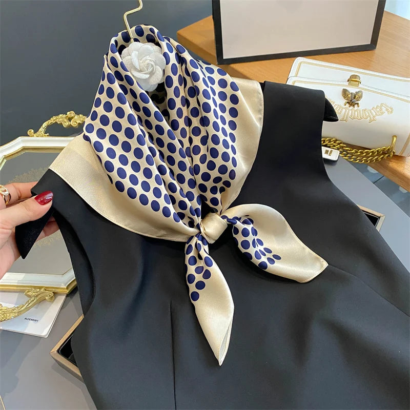 Damen Seidenschal quadratisch 70cm Halstuch Bandana Hijab Pashmina D