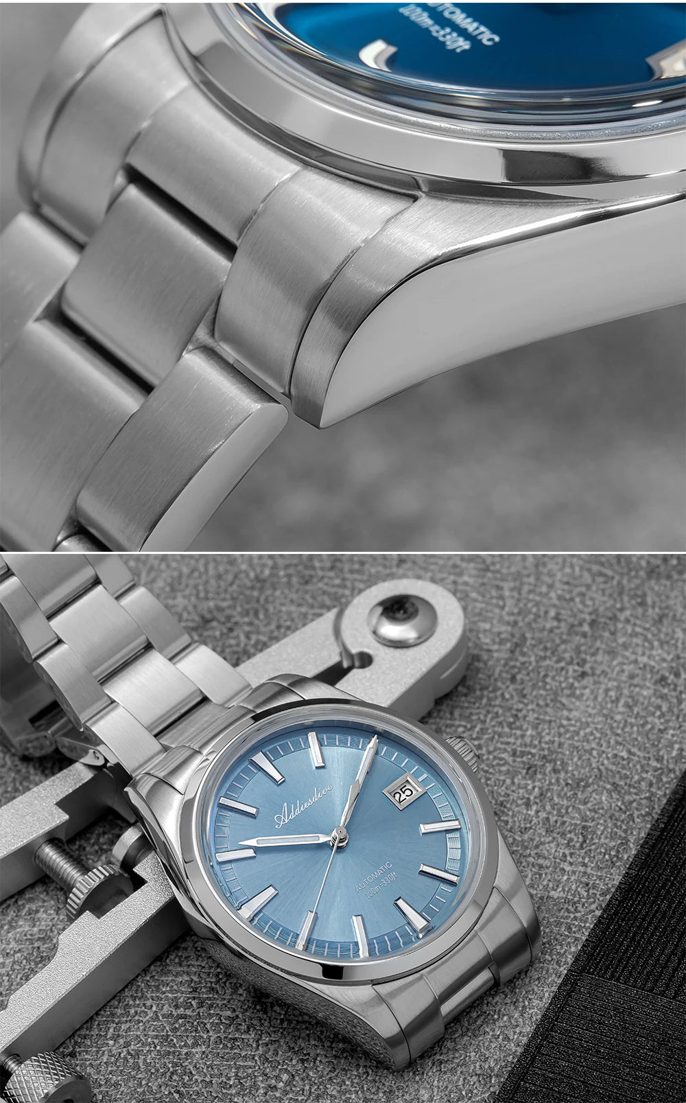 Herren-Automatikuhr mit Bubble-Glas und NH35A-Automatikwerk