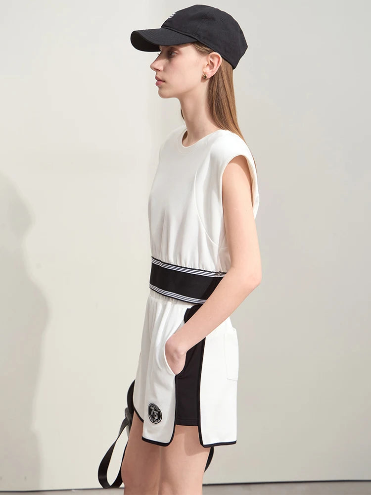 Damen Shorts im Minimalismus-Stil mit neuer Stretch-weite und ärmellos