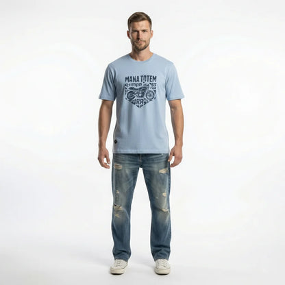 Komfortables Herren T-Shirt Mit Motorrad Druck In Reiner Baumwolle
