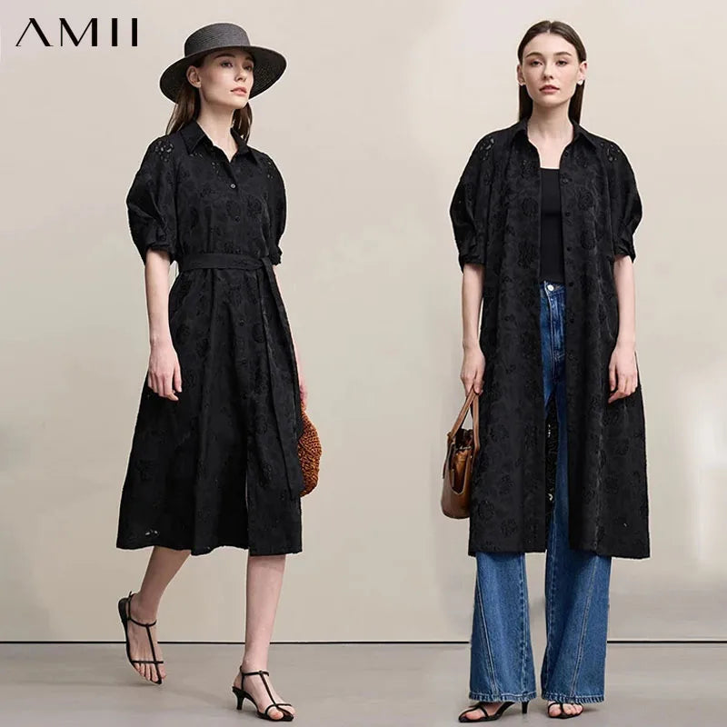 Elegant A-Linien Kleid Mit Stickerei Und Gürtel Für Damen
