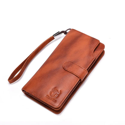 Unisex Geldbörse Langformat Bifold Mit RFID-Schutz Und Handgelenkband Für Mehrere Karten
