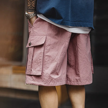 Herren Cargo-Shorts aus schnelltrocknendem Material mit elastischer Taille für den Sommer