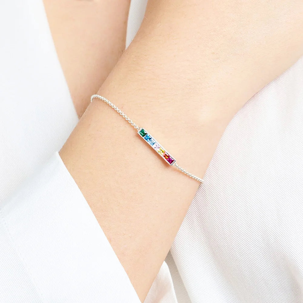 Damen-Armband bunte Steine Böhmen aus Sterlingsilber