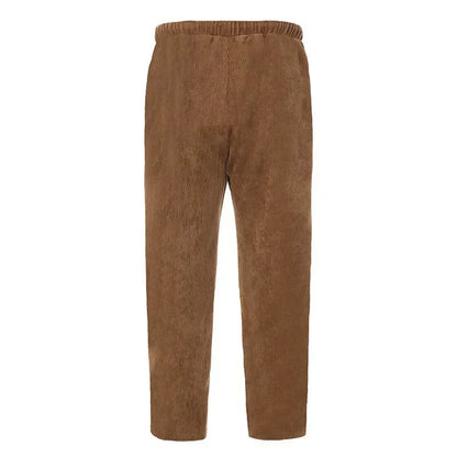 Leichte Herren-Eis-Seidenhose mit elastischem Bund – lockere, gerade Freizeithose für Sport und Alltag