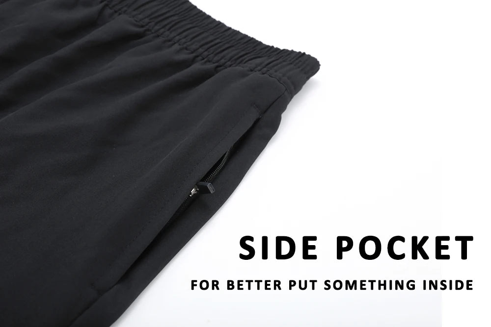 Lange Herren-Shorts aus Polyester mit Innenfutter und seitlicher Reißverschlusstasche – ideal für Strand und Fitnessstudio