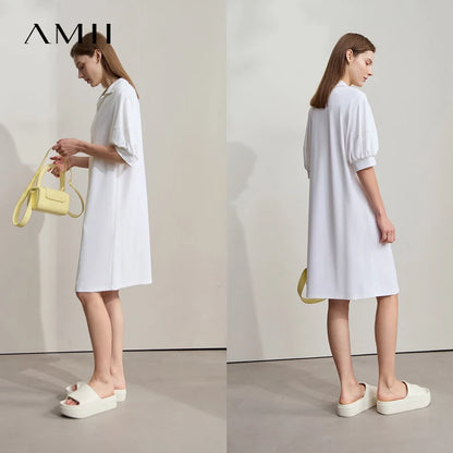 Stilvolles Einfarbiges Sommerkleid Mit Stretch Komfort Für Damen