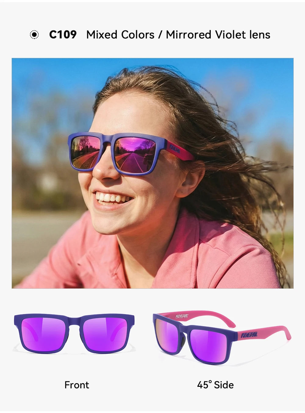 Sonnenbrille polarisiert bunt Outdoor Wandern Reißverschlussetui Unisex