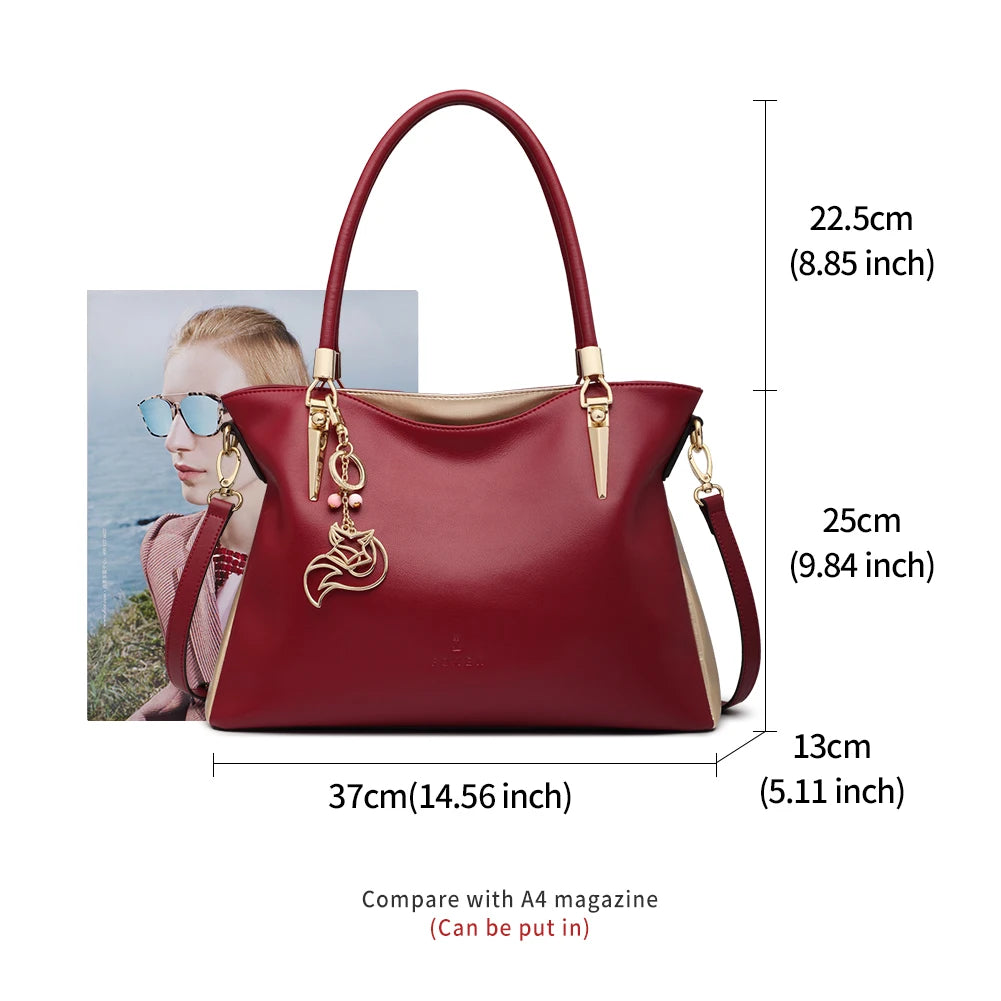 Damen Schultertasche aus Rindleder Crossbody-Tasche Luxuriöse Handtasche