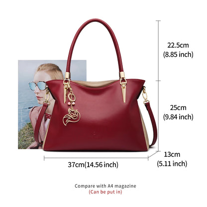 Damen Schultertasche aus Rindleder Crossbody-Tasche Luxuriöse Handtasche