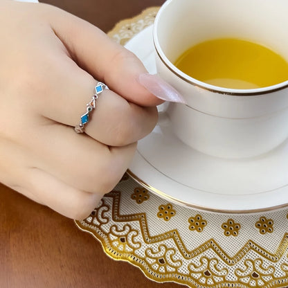 Damen-Ring bunte Steine Türkis Böhmen Sommer aus Sterlingsilber