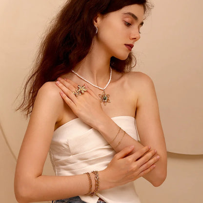 Damen-Armband mit Herzkette aus Edelstahl