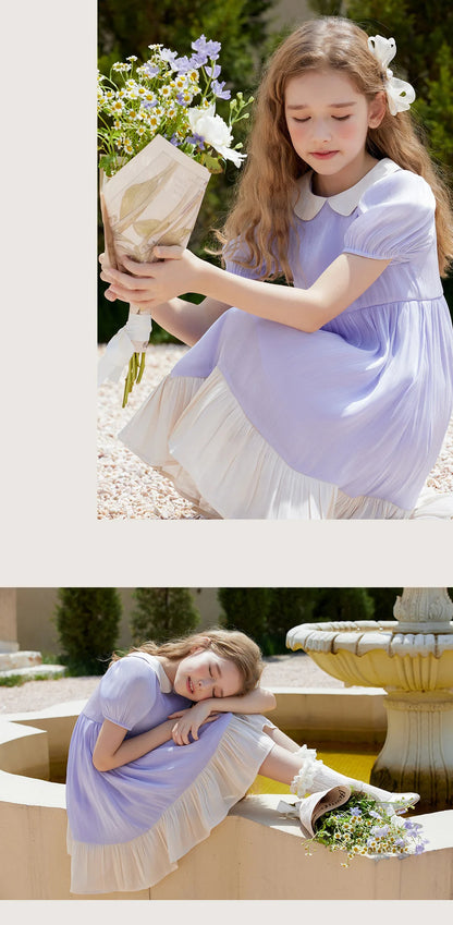 Langärmliges Winterkleid für Mädchen mit rotem Plüsch und weißem Tüll – Prinzessinnen-Geburtstagskleid für Kinder von 3 bis 14 Jahren