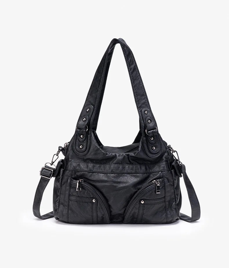 Damen-Handtasche Aus PU-Leder Mit Top-Handle Und Mehrfach-Fächern Große Satchel-Tasche