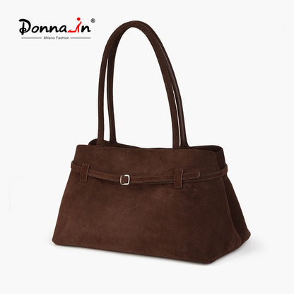 Damen-Schultertasche Aus Natur-Wildleder Mit Langem Henkel | Vielseitig