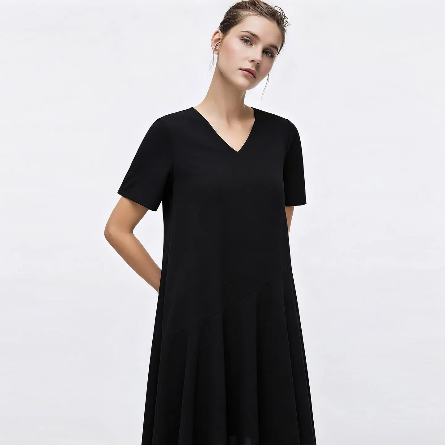 Elegantes Damen Midi Kleid Mit Lockerem Schnitt Für Büro Und Freizeit
