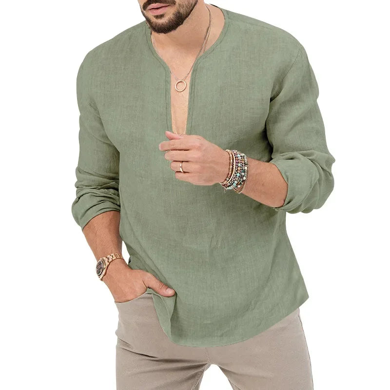 Schweres Herren-Übergrößen-Waffel-T-Shirt mit Farbblock und kurzen Ärmeln