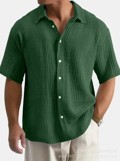 Herren-Sport- und Freizeitshirt aus Baumwoll-Leinen mit Trägern, Brusttasche und Kapuze – Langarm und einfarbig im trendigen Design