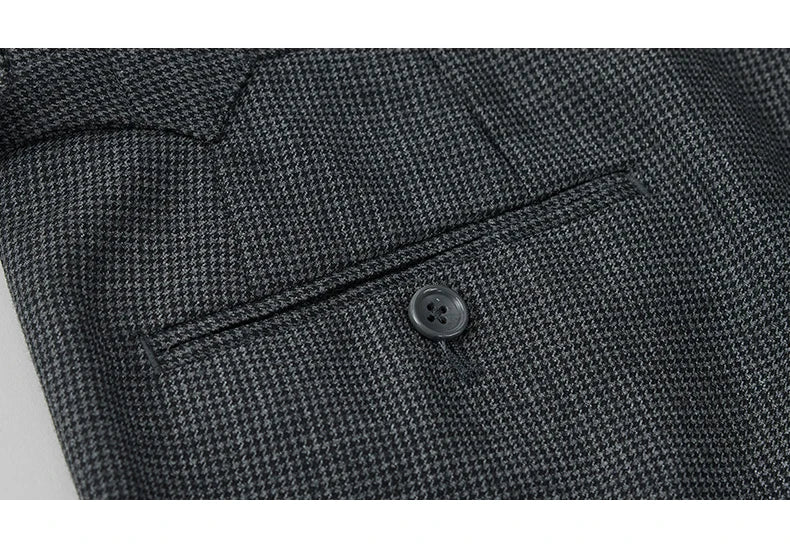 50 % Wolle Herrenanzüge Hosen klein grau kariert Korea Casual Style Frühling Hochzeit Bräutigam tragen Mode Gentleman täglich Luxus Hosen