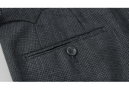50 % Wolle Herrenanzüge Hosen klein grau kariert Korea Casual Style Frühling Hochzeit Bräutigam tragen Mode Gentleman täglich Luxus Hosen