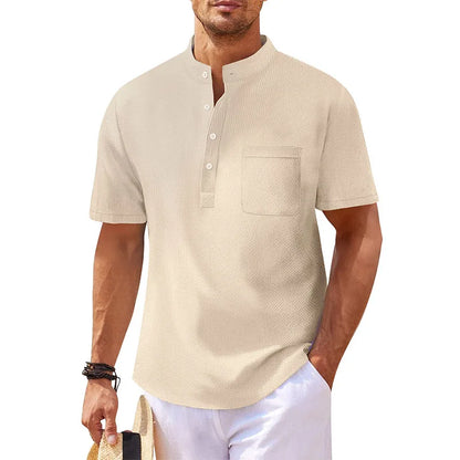 Langarm-Poloshirt für Herren mit Reverskragen – dünnes, vielseitiges Oberteil für Business und Freizeit in Uni-Farben, ideal für den Frühling und Herbst