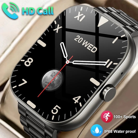 LIGE 2,01 "Bluetooth Anruf Smart Uhr Männer Frauen Full Touch Screen Herzfrequenz Sport Fitness Schrittzähler Smartwatch Für Android iOS