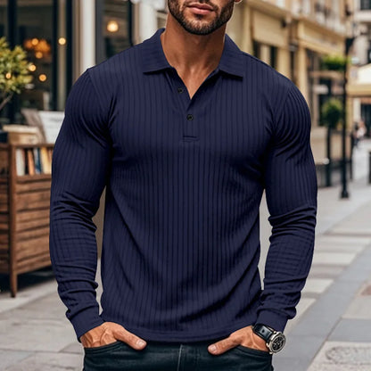 Hochwertiges Herren-Polohemd mit Waffelstruktur und Shirtkragen – Sommerliches, einfarbiges Design mit kurzen Ärmeln