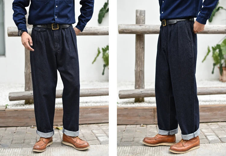 Männer Jeans im Vintage-Stil mit weitem Bein für den Sommer