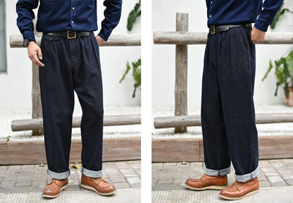 Männer Jeans im Vintage-Stil mit weitem Bein für den Sommer