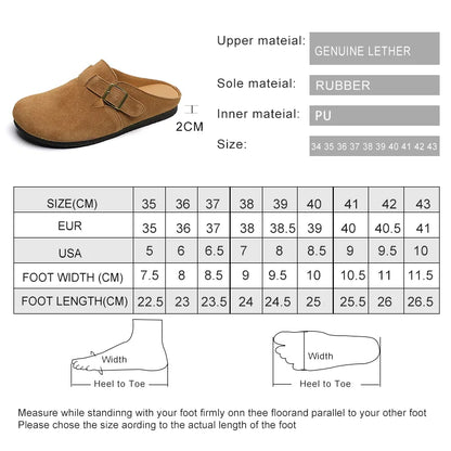 AIYUQI Hausschuhe Frauen Echt Leder 2025, Neue Große Größe 41 42 43 Frauen Sommer Schuhe Retro Oberbekleidung Flache Faule halbe Hausschuhe Frauen