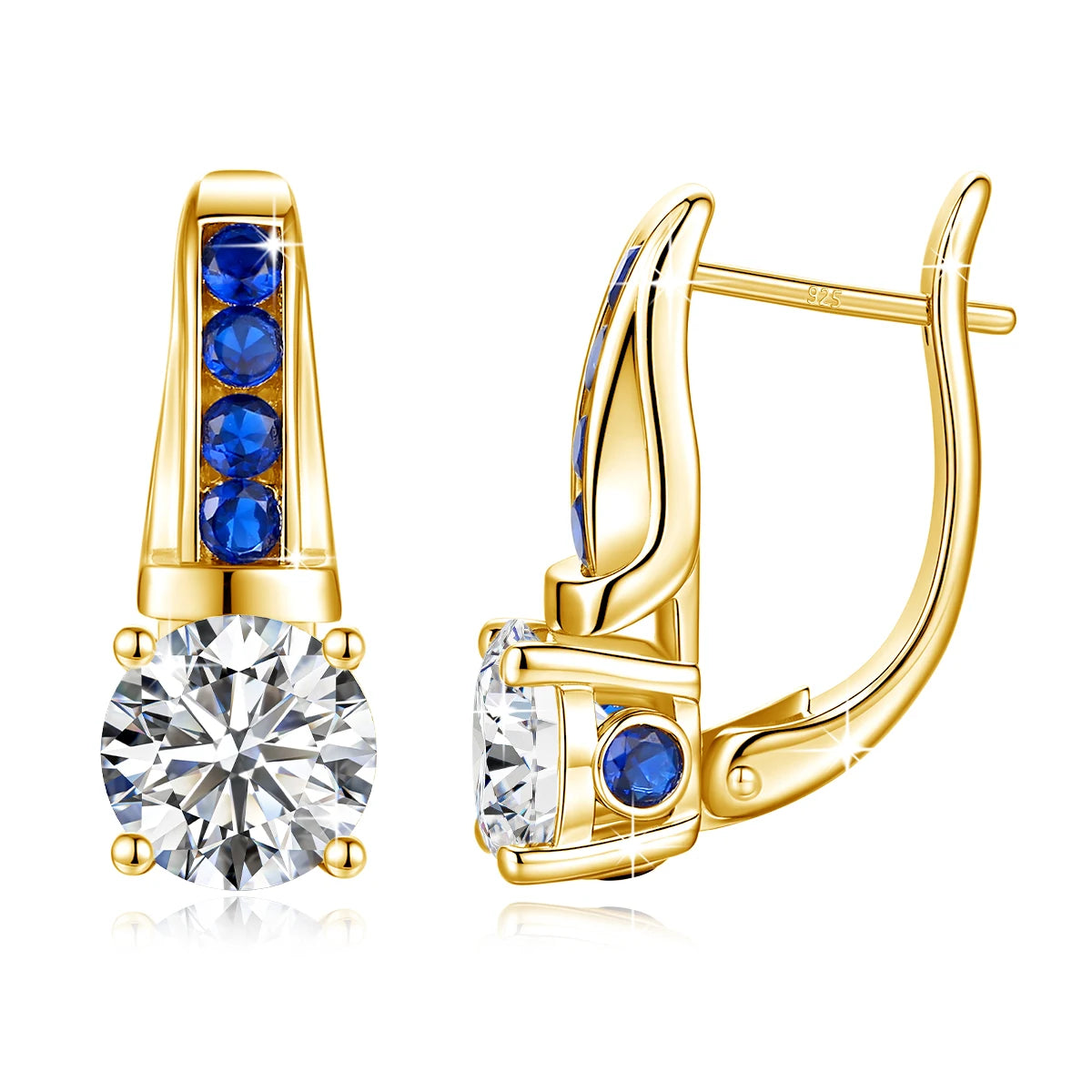 Damen-Ohrhänger Moissanit aus Sterlingsilber, D-Farbe VVS1, 2 Karat, 8 mm Schmuck für Hochzeit und Festlichkeiten