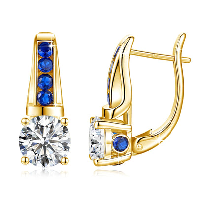 Damen-Ohrhänger Moissanit aus Sterlingsilber, D-Farbe VVS1, 2 Karat, 8 mm Schmuck für Hochzeit und Festlichkeiten