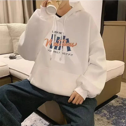 Herbst Brief Gedruckt Pullover Hoodies Männer der 2025, Neue Langarm Mit Kapuze Sweatshirt Casual Baumwolle Fleece Y2K Streetwear Hoody