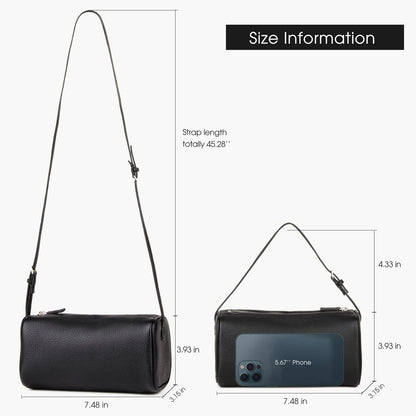 Rindsleder-Handtasche | Top-Handle Mit Schultergurt