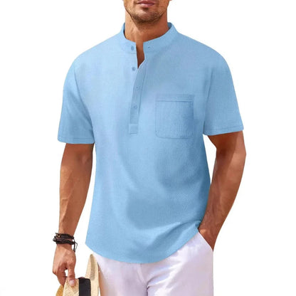 Langarm-Poloshirt für Herren mit Reverskragen – dünnes, vielseitiges Oberteil für Business und Freizeit in Uni-Farben, ideal für den Frühling und Herbst