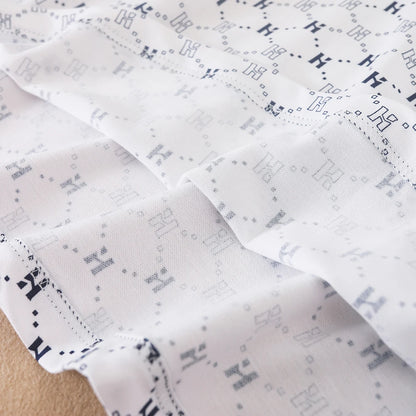 Bedrucktes Polokleid für Mädchen mit marineblauem Kragen, kurzärmliges A-Linien-Kleid mit Monogramm-Muster, weiße Sommerkleider für Kinder
