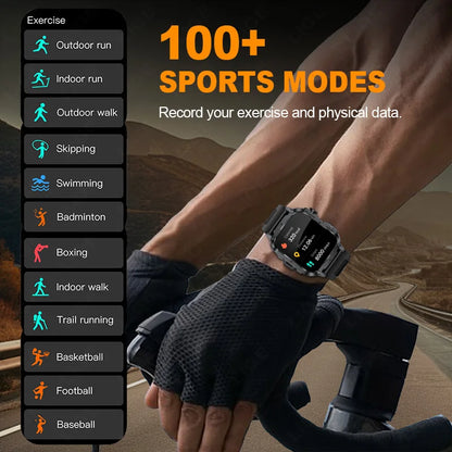LIGE IP68 Wasserdichte Militär Smart Uhr Männer 1,95 "HD Fitness Tracker Sport Smartwatch Bluetooth Anruf Herzfrequenz Blutdruck