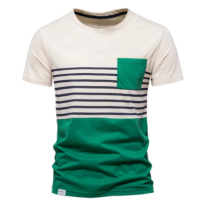 Aio peson 100% Baumwolle T-Shirts für Männer Kurzarm O-Ausschnitt Mode Druck Slim Fit Herren T-Shirts Casual Sommer Herren bekleidung