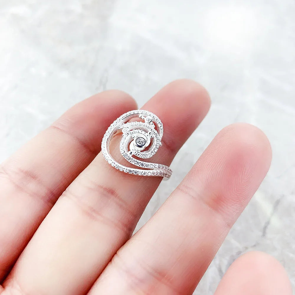 Damen-Ring Welle romantisch massiv Sommer aus Sterlingsilber