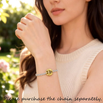 Damen-Charm-Anhänger Goldene Biene Perlen Winter Karma aus Sterlingsilber