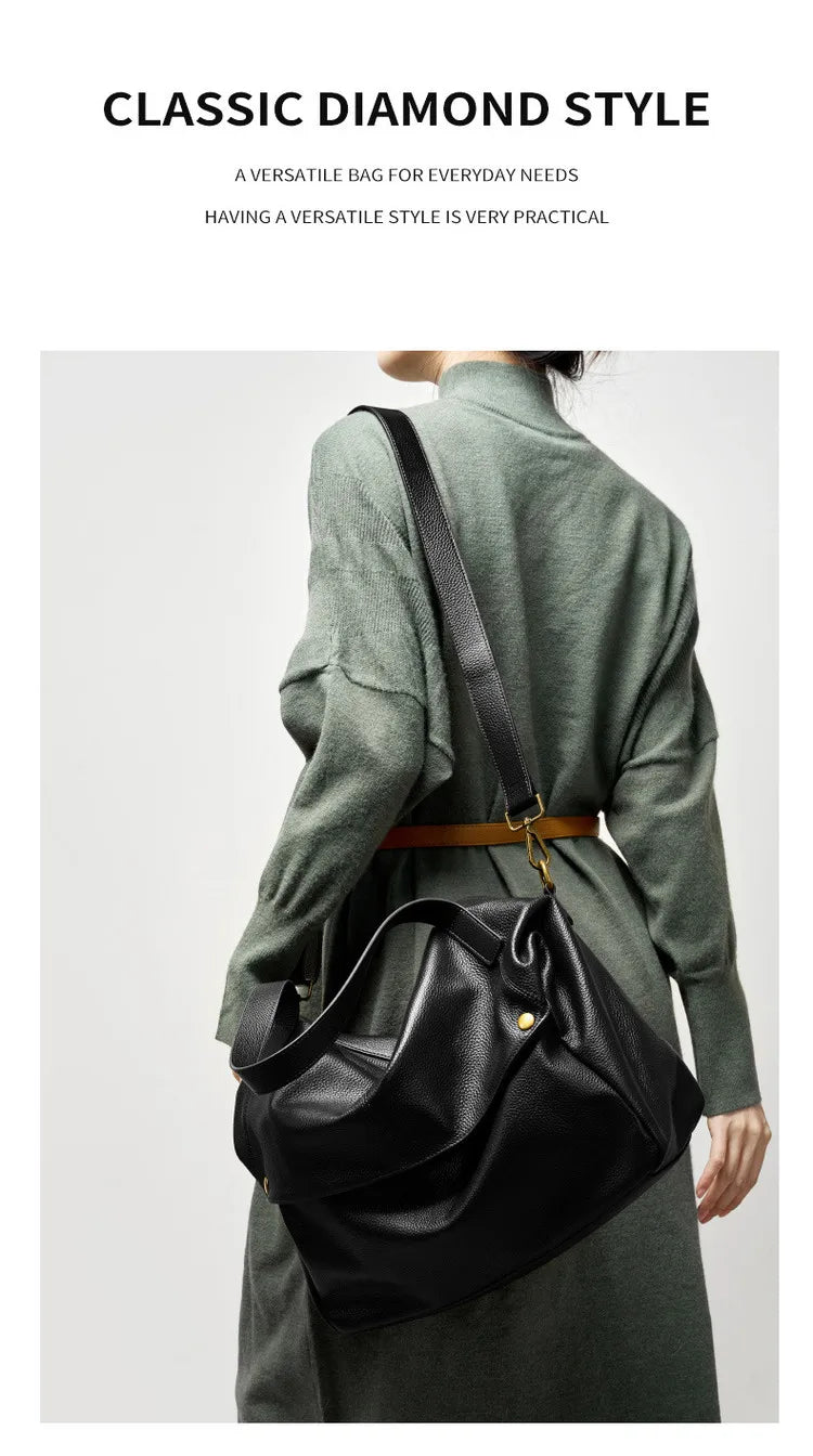 Damen Handtasche aus echtem Leder mit großer Kapazität