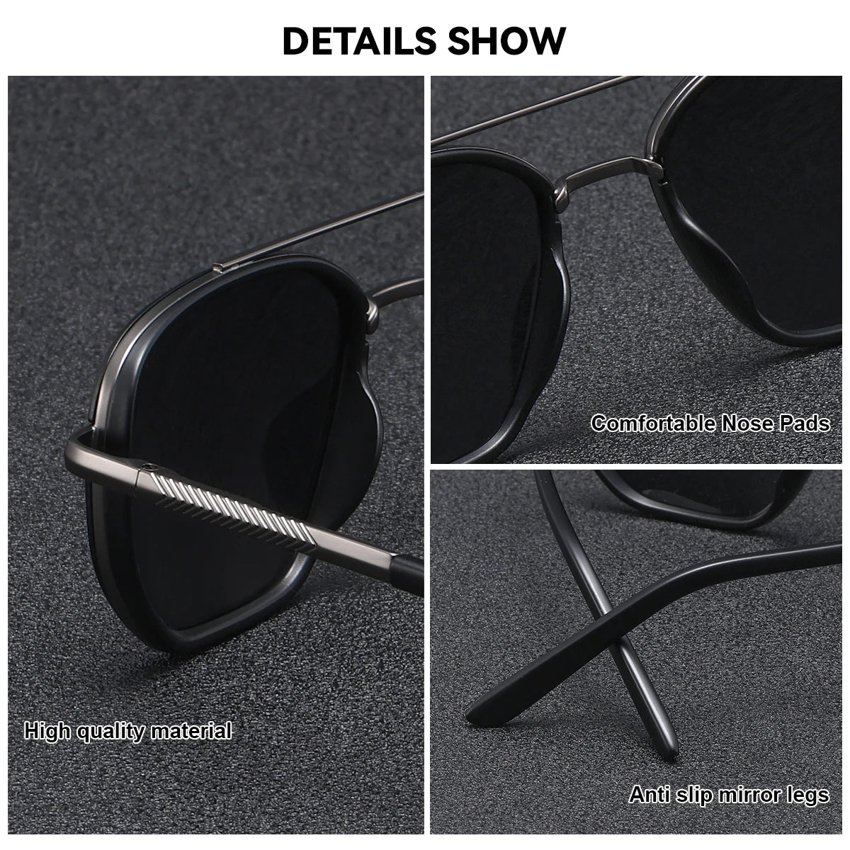 Sonnenbrille Polygon Streifen TAC UV400 polarisiert Herren Damen
