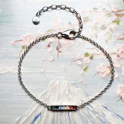 Damen-Armband bunte Steine Böhmen aus Sterlingsilber