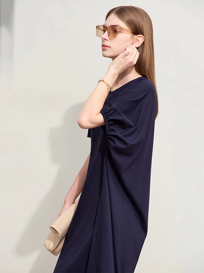 Bequemes Damen Strickkleid Mit Stickerei Und Losem Schnitt Für Sommer