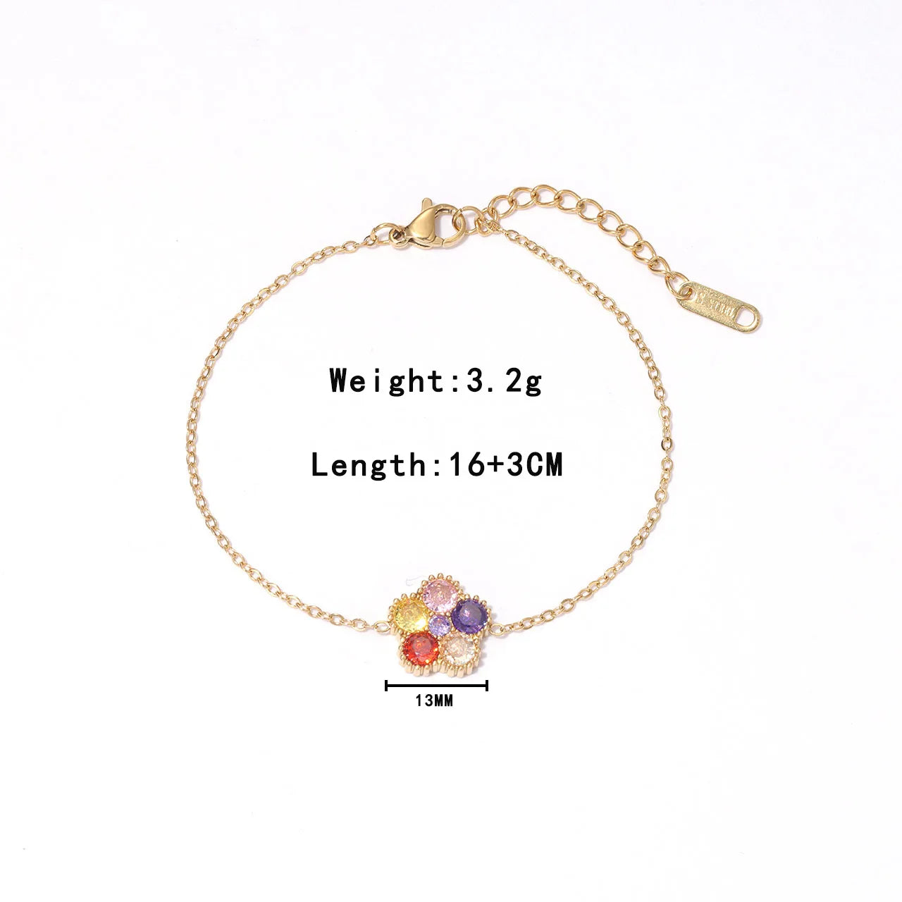 Damen-Armband mit bunten Zirkonia-Blüten