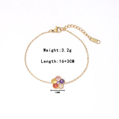 Damen-Armband mit bunten Zirkonia-Blüten