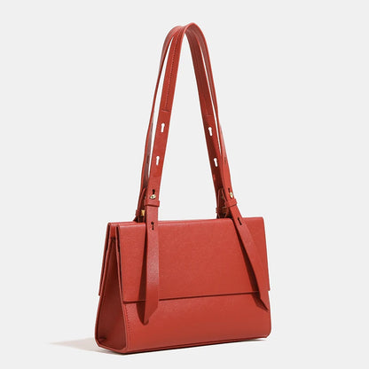 Schultertasche Aus Kuh-Spaltleder In Rot | Elegant