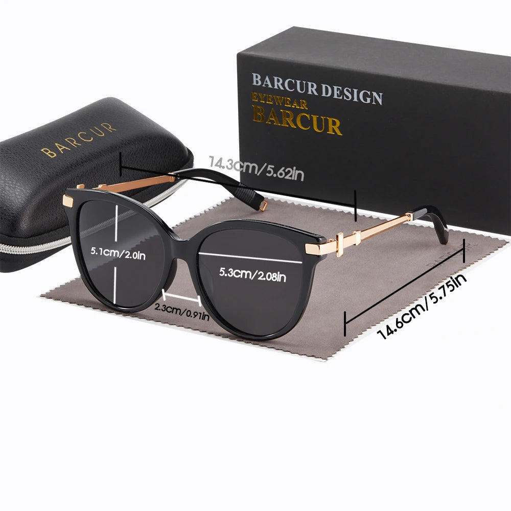 Damen-Sonnenbrille Katzenauge Edelstahl UV400 polarisiert Luxus Geschenk