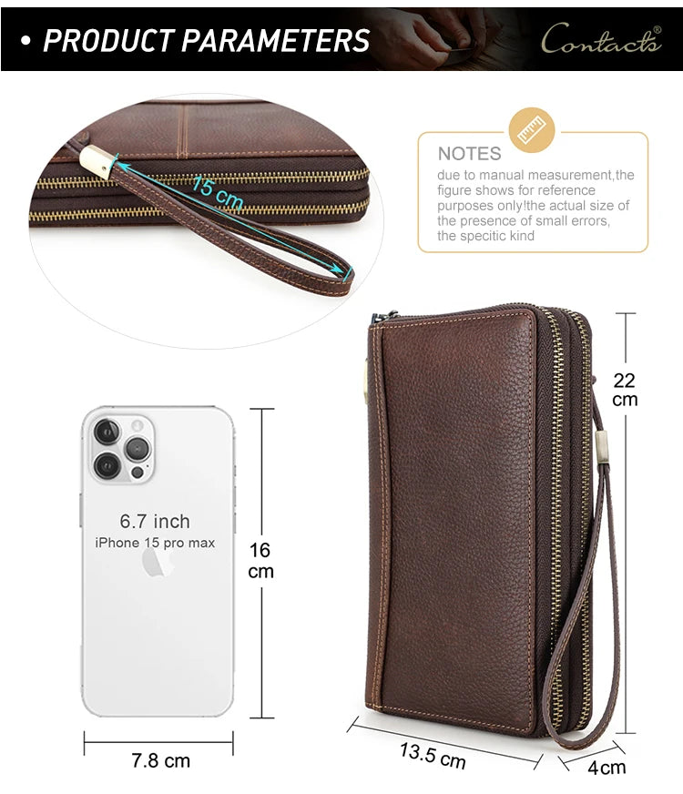 Herren Echtleder Geldbörse Vintage Luxus Business Handtasche Clutch Geldclip